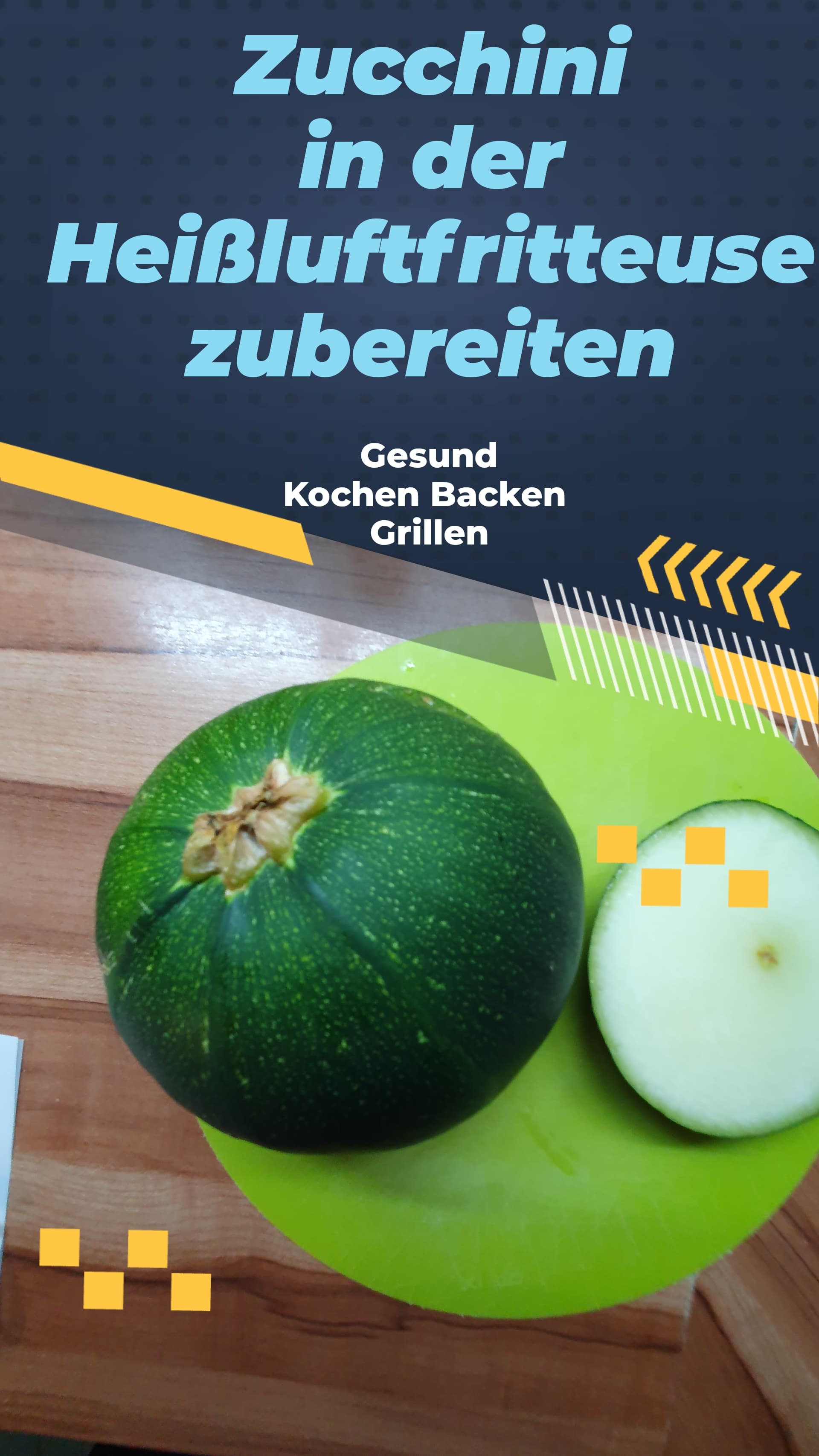 große grüne runde Zucchini