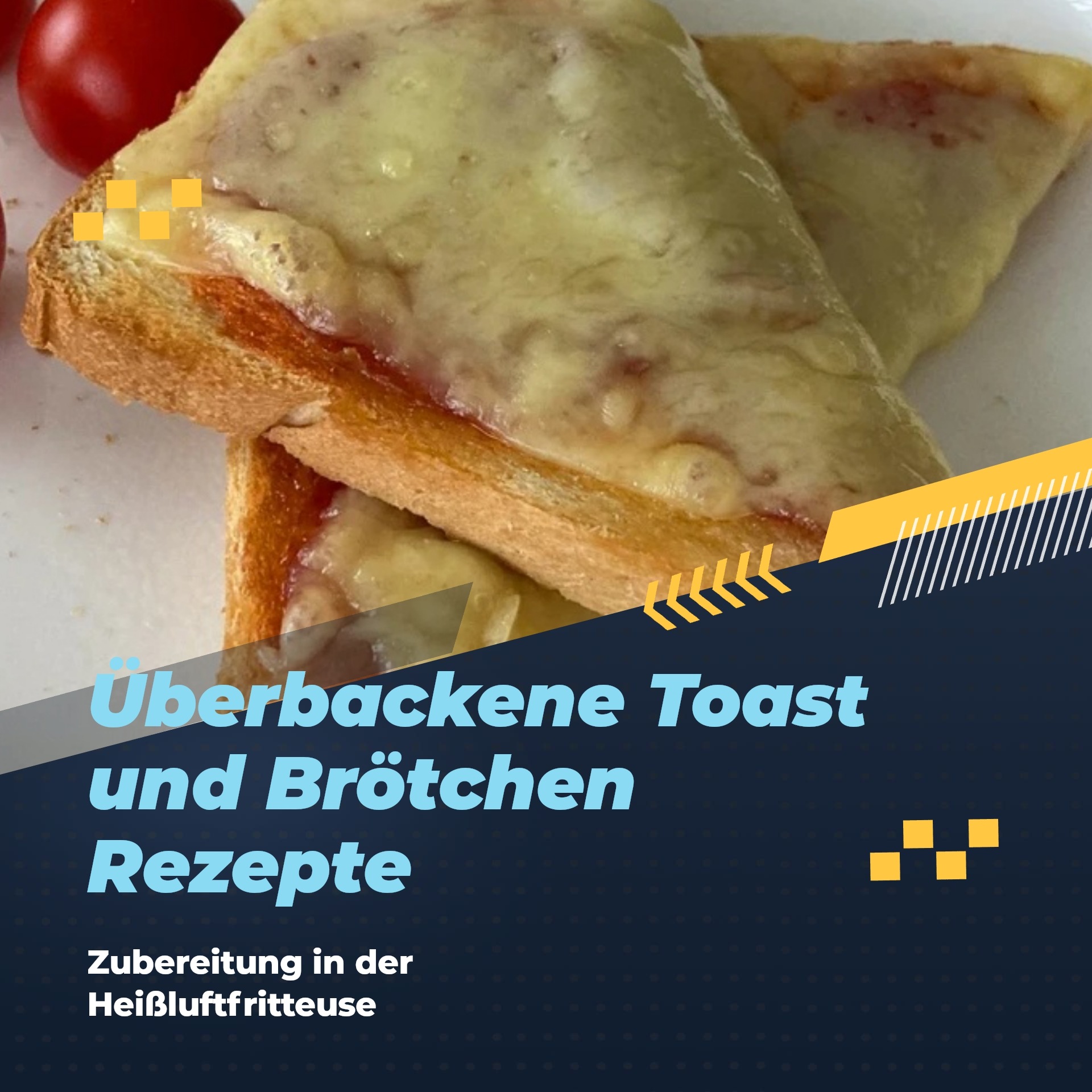 Eier mit Toastbrot in der Heißluftfrittteuse zubereitet