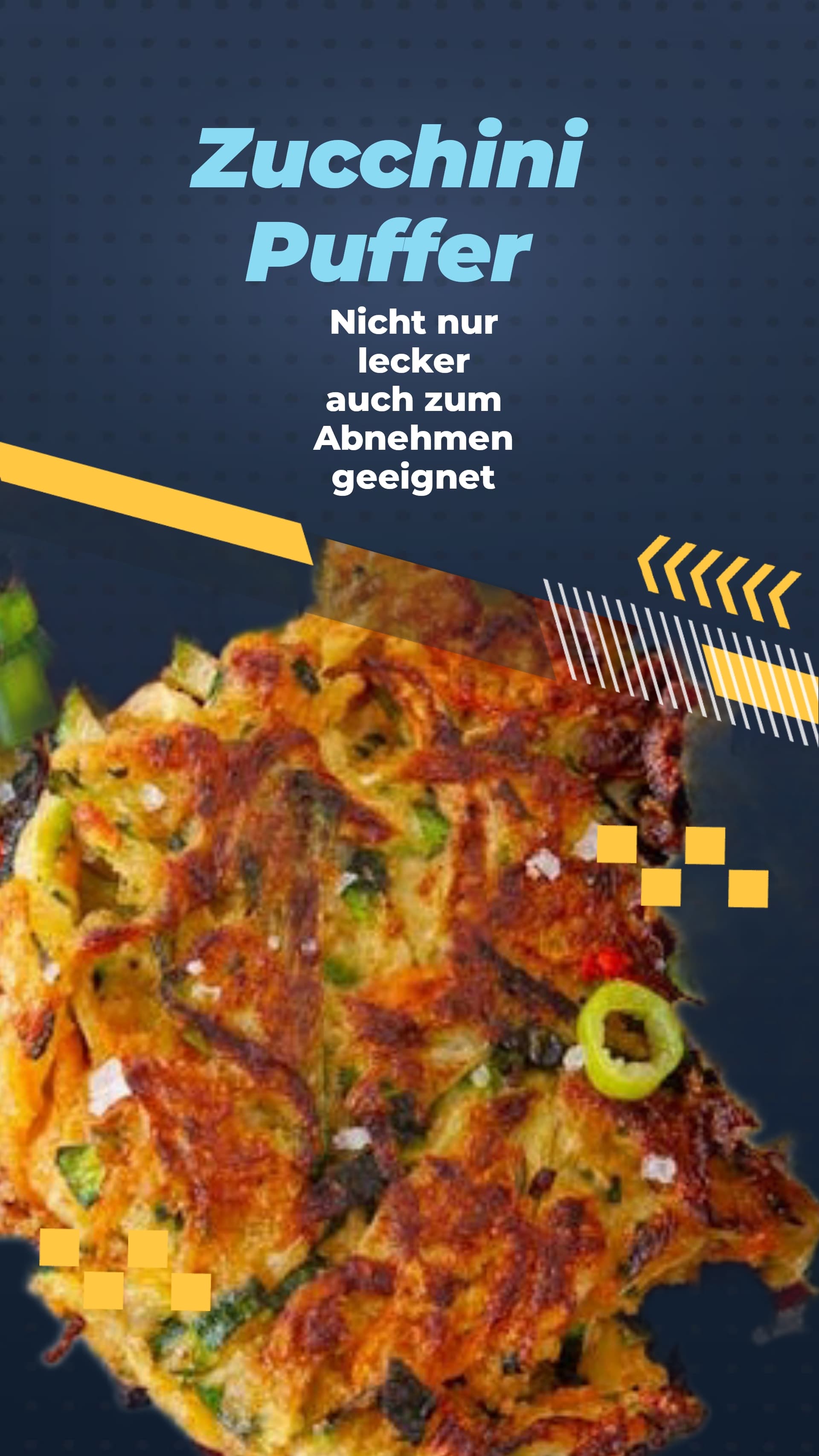 Zucchinipuffer angeordnet